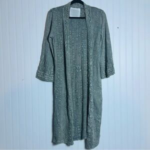 Chic Gray Open-Front Cardigan